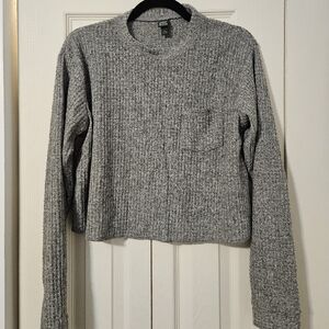 Gray Ribbed Women's Sweater